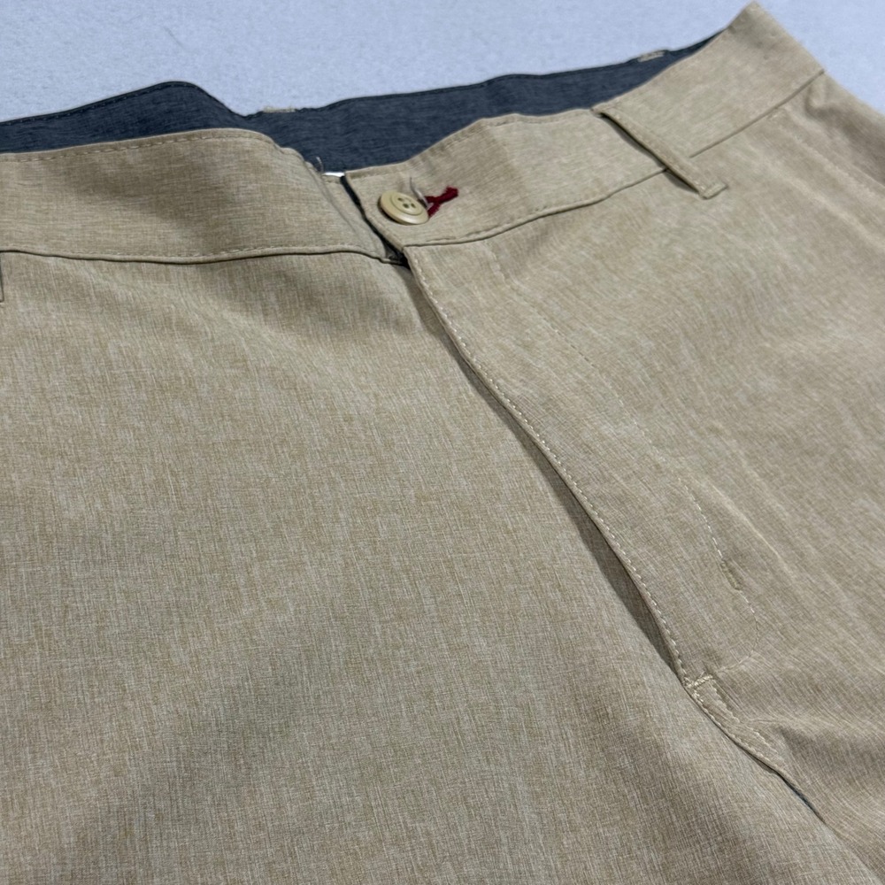 Ron Jon Surf Shop Mens Hybrid Walk Shorts Tan Khaki Heather Size 36